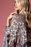 Monterey Damask Print Kimono