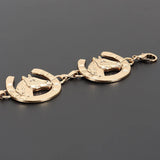 Horse Head Western Chain Belt – Gold