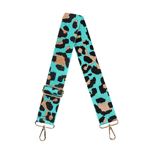 Aqua Leopard Adjustable Crossbody Bag Purse Strap