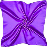 Silky Satin Square Scarf - Purple
