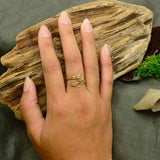 Rose Adjustable Ring | Textured Blossom & Leaves | Bronze | Artisan