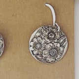 April Knife Handle Domed Round Dangle Earrings