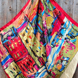 Colorful Abstract Print Wild Rag Western Southwestern Wild Rag Scarf Accent