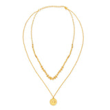 Ellissa Multi-Layer Daisy Charm Necklace in Gold