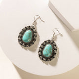 Lunare Light Turquoise & Antiqued Silver Daisy Earrings
