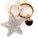 Bling Crystal Rhinestone Star Keychain Bag Charm White Iridescent