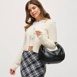 Carrie Vegan Leather Crossbody Black Gold