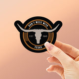 Don't Mess with Texas – Longhorn Vinyl Sticker