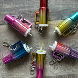 Chrome Ombre Plastic Tumbler Keychain with Removable Lid Pinks