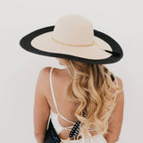 Miami Wide Brim Floppy Sun Hat | Packable | Tassel Chain Trim Tan