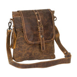Brown Beauty Crazy Horse Distressed Leather Flap Shoulder Bag