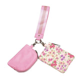 Summer Spritz Dual Nylon Pouch Wristlet Bubblegum Pink Floral