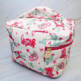 Western Whimsy Travel Cosmetic Case With Handle