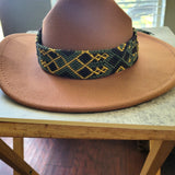 Green Brown Gold Multicolor Woven Braided Western Aztec Adjustable Hat Band