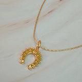 Lucky Lovely Horseshoe Equestrian Western Rodeo Lucky Necklace