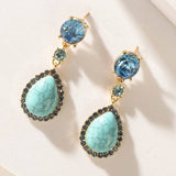 Prairie Sunstar Drop Earrings in Sky Blue & Gold