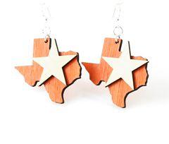 The Lone Star State Earrings Wooden