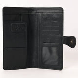 Western Floral Tooled Leather Long Wallet