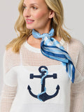 Coastal Scarf | Blue | Polyester Silk