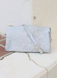 Liz 3 Compartment Crossbody Bag  Silver Glitter