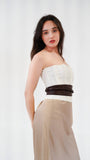 Obi Wrap Belt | Tie-On Waist Cincher | One Size | Beige