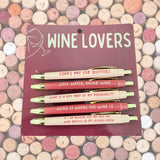 Wine Lovers Pen Set | 5-Piece Novelty Gift Set | Funny Wine Gifts