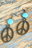 Chandler Turquoise Peace Sign Drop Earring | Bronze | Dylan Designs