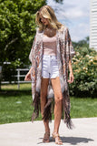 Moroccan Paisley Jacquard Kimono | Trimmed | Lightweight | One Size