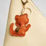 Vegan Leather Kittie Keychain Bag Charm