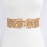 Double Metal Buckle Elastic Belt Gold