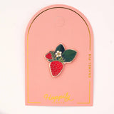 Strawberry & Blossom Hard Enamel Pin
