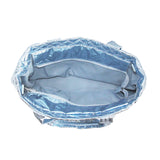 The Debra Diamond Quilted Nylon Tote Bag Ice Blue