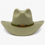 Green & Gold-Tone Beaded Western Hat Band, Adjustable
