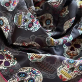 Charcoal Sugar Skulls Western Southwestern Wild Rag Scarf Accent