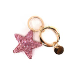 Bling Crystal Rhinestone Star Keychain Bag Charm Pink