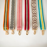 Crossbody Bag Purse Strap Red White Woven Chevron Zig Zag