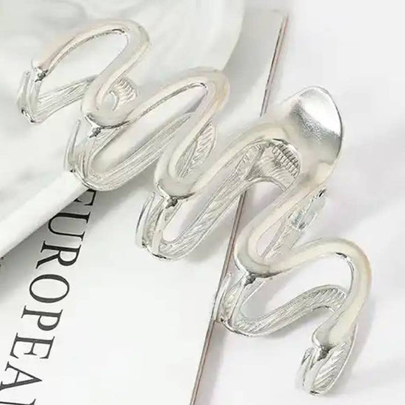 Metal Squiggle Hair Claw Clip Silver