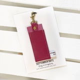 Leather Chapstick Lip gloss Lipstick Holder Keychain Bag Charm Black