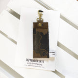 Leather Chapstick Lip gloss Lipstick Holder Keychain Bag Charm Black