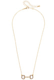 Queenie Pavé Horsebit Necklace – Shiny Gold Tone