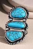 Layered Navajo-Style Semi Stone Ring | Turquoise | Western Boho