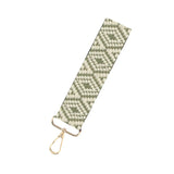 Sage Cream Diamond Pattern Woven Wristlet Strap