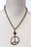 Ryder Peace Sign Necklace | Bronze | Dylan Designs