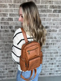 Jenn Vegan Leather Backpack Brown