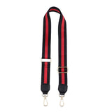 Preppy Stripe Adjustable Crossbody Bag Purse Guitar Strap Red Black