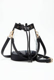 Clear Crossbody Stadium Bucket Bag Black