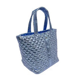The Debra Diamond Quilted Nylon Tote Bag Ice Blue