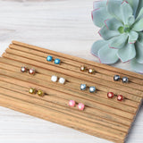 Glitter Studs Earrings Pink