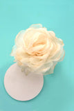 Rose Petal Sheer Fabric Hair Claw Clip — Off White