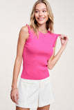 Sleeveless Ruffled High Neck Top